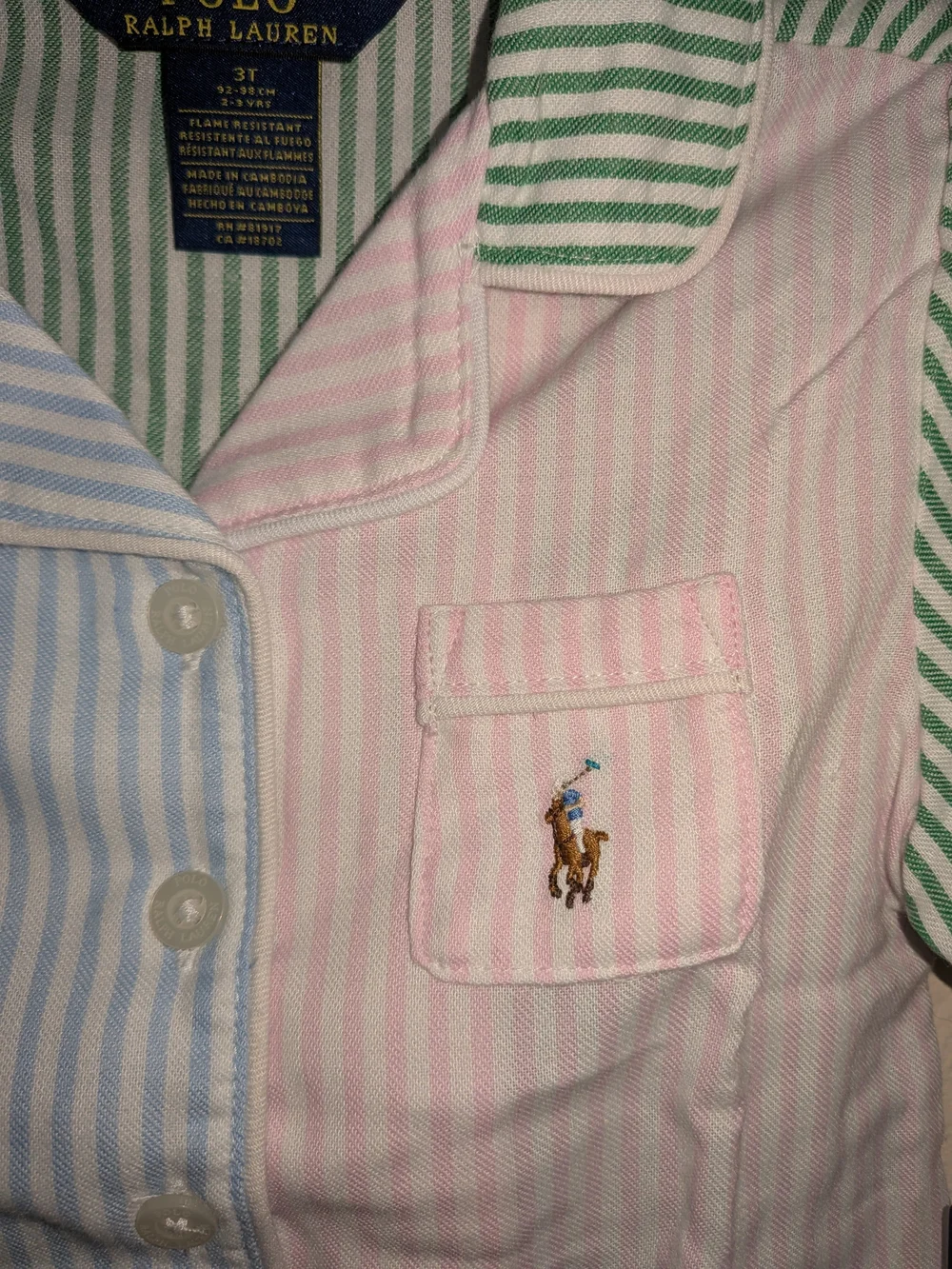 Girls Oxford Short Pyjama Set in Multicolour